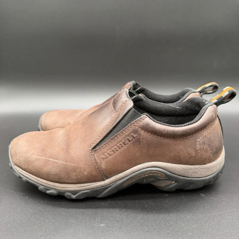Merrell Nubuck Jungle Moc Shoes for Men Size 9.5 Dark Brown